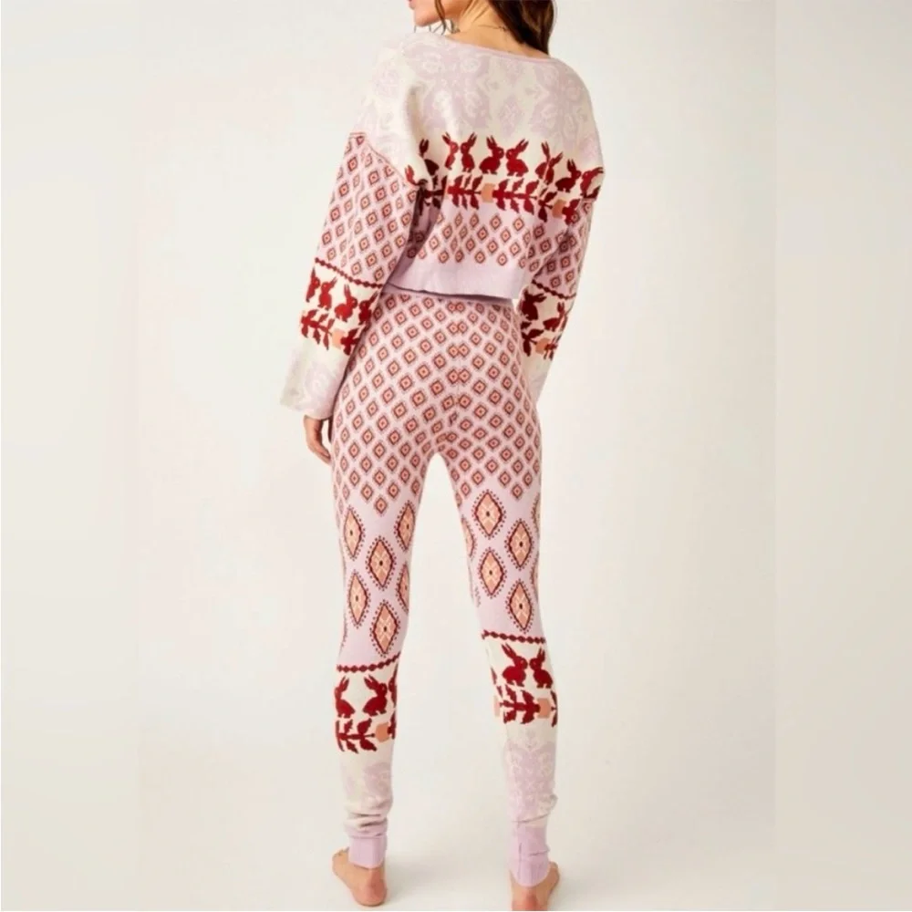 NWT Free People Snow Bunny Crop Top 2-Piece Pajama Set - Picture 3 of 4